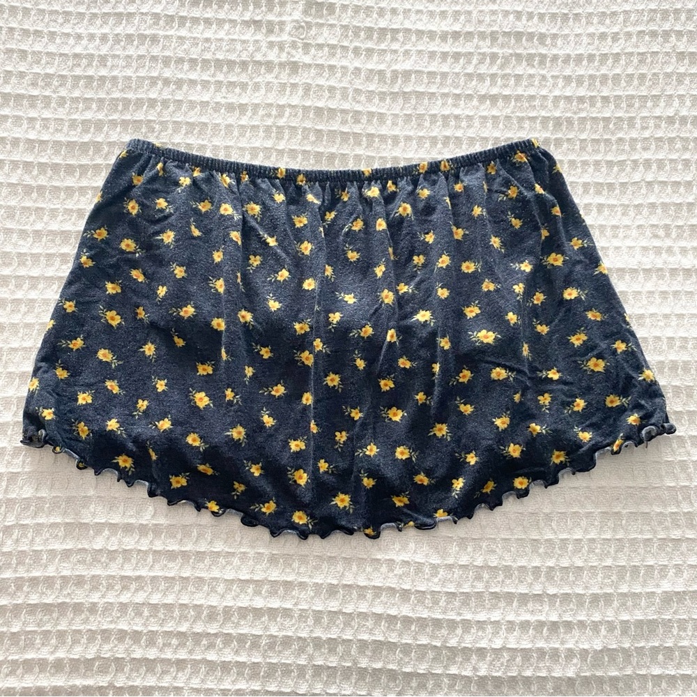American Eagle navy and yellow floral flounce crop tube top size Medium